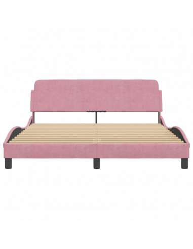 Giroletto con Testiera Rosa 160x200 cm in Velluto