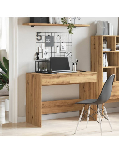 Scrivania Rovere Artigianale 101x50x76,5cm in Legno Multistrato