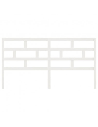 Testiera per Letto Bianca 206x4x100cm in Legno Massello di Pino