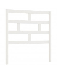Testiera per Letto Bianca 96x4x100 cm in Legno Massello di Pino 2