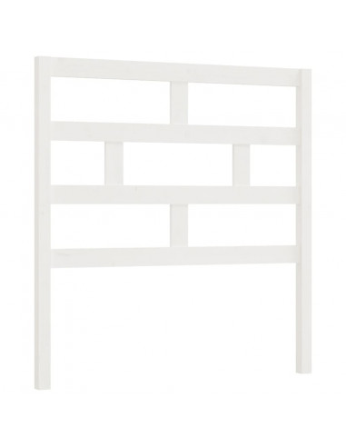 Testiera per Letto Bianca 96x4x100 cm in Legno Massello di Pino