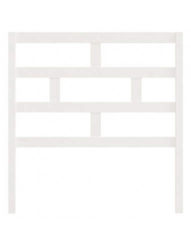 Testiera per Letto Bianca 96x4x100 cm in Legno Massello di Pino