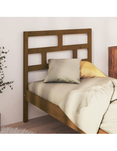 Testiera per Letto Miele 106x4x100 cm in Legno Massello di Pino