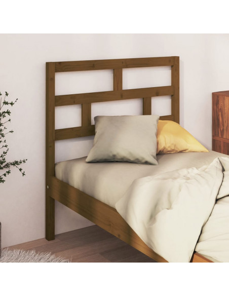 Testiera per Letto Miele 106x4x100 cm in Legno Massello di Pino
