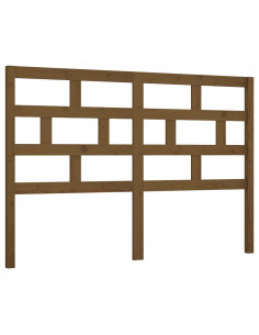 Testiera per Letto Miele 126x4x100 cm in Legno Massello di Pino 2