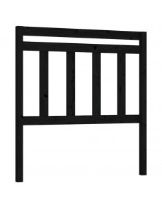 Testiera per Letto Nera 96x4x100 cm in Legno Massello di Pino 2