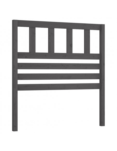 Testiera per Letto Grigia 81x4x100 cm in Legno Massello di Pino