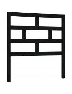 Testiera per Letto Nera 81x4x100 cm in Legno Massello di Pino 2