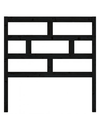 Testiera per Letto Nera 81x4x100 cm in Legno Massello di Pino