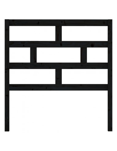 Testiera per Letto Nera 106x4x100 cm in Legno Massello di Pino