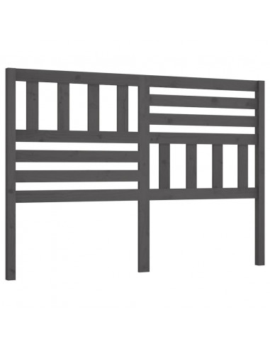 Testiera Letto Grigia 166x4x100cm in Legno Massello di Pino
