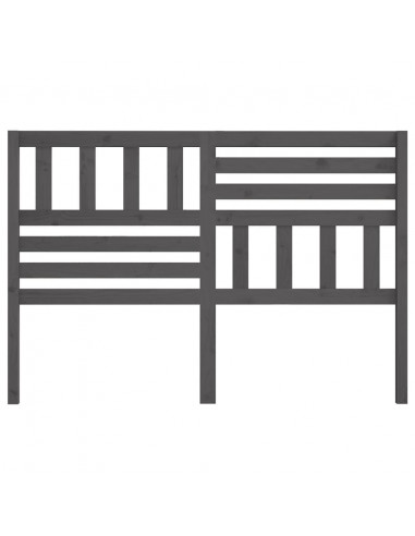 Testiera Letto Grigia 166x4x100cm in Legno Massello di Pino