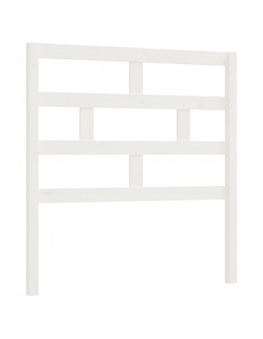 Testiera per Letto Bianca 81x4x100 cm in Legno Massello di Pino