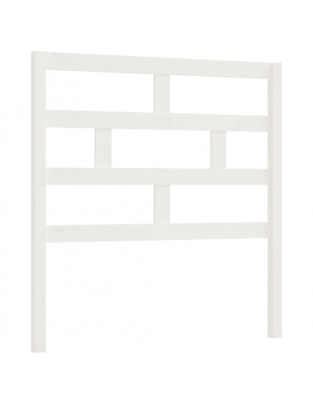 Testiera per Letto Bianca 81x4x100 cm in Legno Massello di Pino