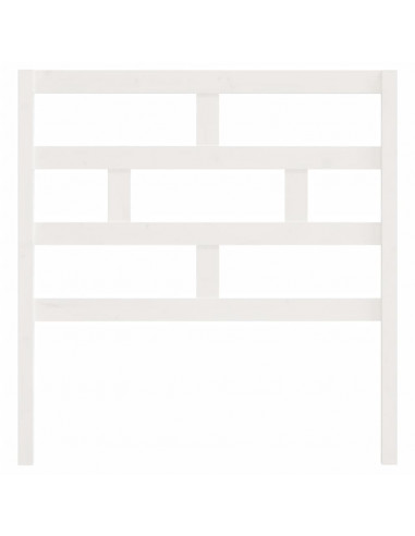 Testiera per Letto Bianca 81x4x100 cm in Legno Massello di Pino