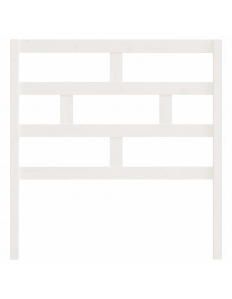 Testiera per Letto Bianca 81x4x100 cm in Legno Massello di Pino