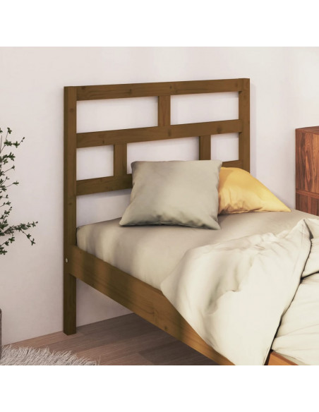 Testiera per Letto Miele 81x4x100 cm in Legno Massello di Pino