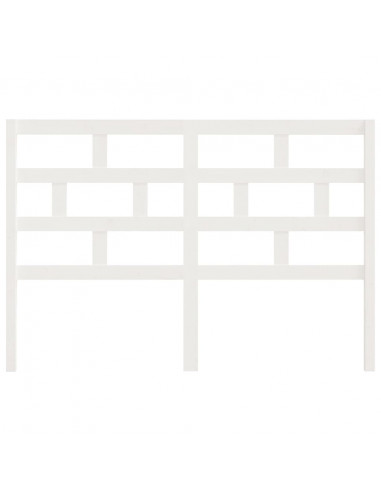Testiera per Letto Bianca 146x4x100cm in Legno Massello di Pino