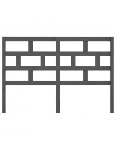 Testiera per Letto Grigia 146x4x100cm in Legno Massello di Pino