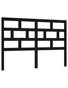 Testiera per Letto Nera 156x4x100 cm in Legno Massello di Pino 2