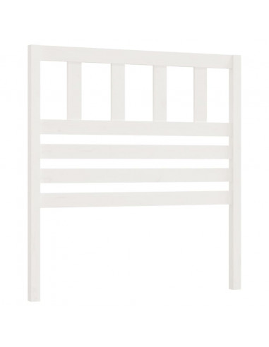 Testiera per Letto Bianca 81x4x100 cm in Legno Massello di Pino