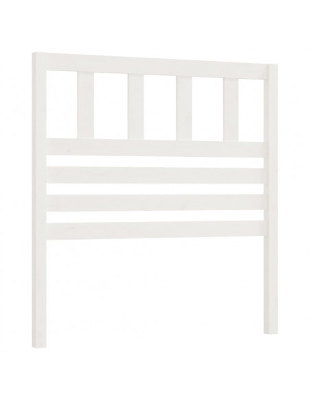 Testiera per Letto Bianca 81x4x100 cm in Legno Massello di Pino