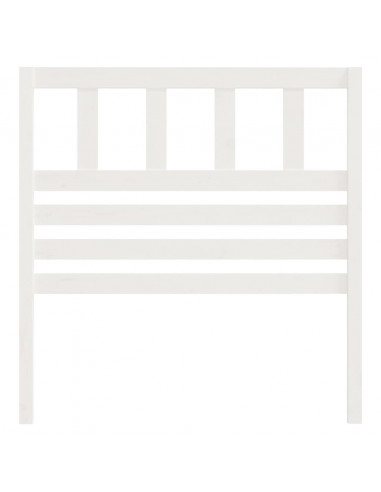 Testiera per Letto Bianca 81x4x100 cm in Legno Massello di Pino