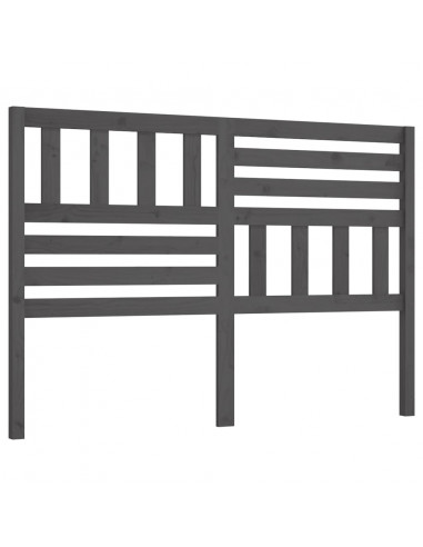 Testiera per Letto Grigia 126x4x100cm in Legno Massello di Pino