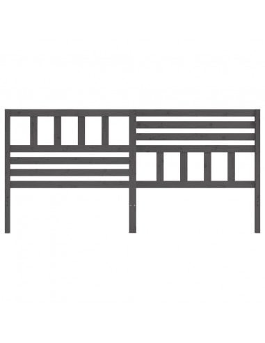 Testiera per Letto Grigia 206x4x100cm in Legno Massello di Pino