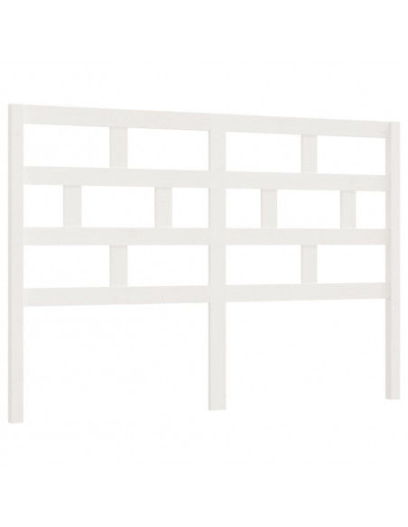 Testiera per Letto Bianca 166x4x100cm in Legno Massello di Pino