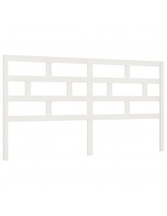 Testiera per Letto Bianca 186x4x100cm in Legno Massello di Pino 2