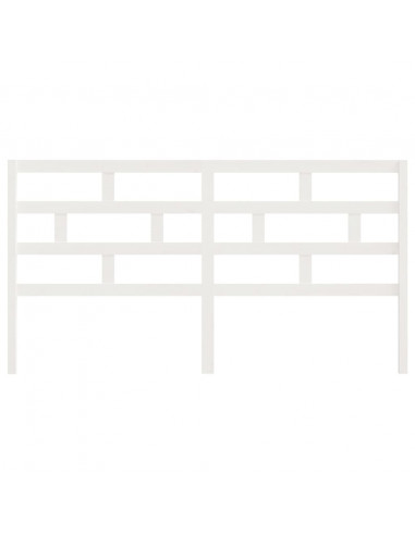 Testiera per Letto Bianca 186x4x100cm in Legno Massello di Pino