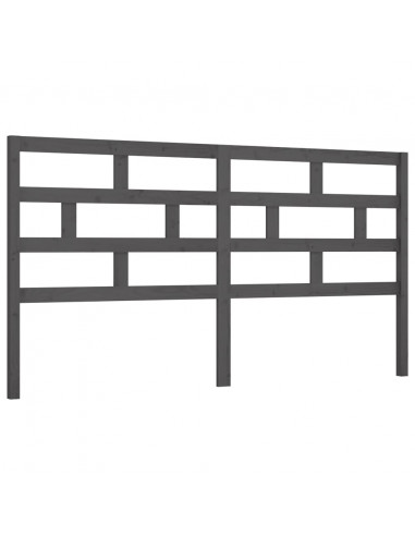 Testiera per Letto Grigia 206x4x100cm in Legno Massello di Pino