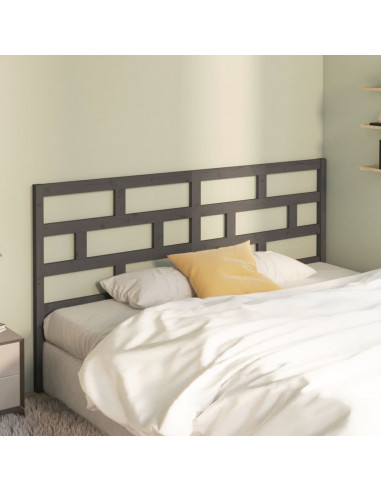 Testiera per Letto Grigia 206x4x100cm in Legno Massello di Pino