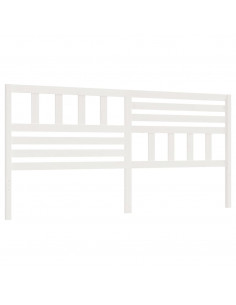 Testiera per Letto Bianca 186x4x100cm in Legno Massello di Pino 2