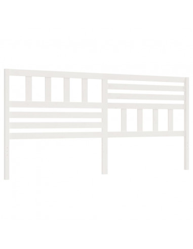 Testiera per Letto Bianca 186x4x100cm in Legno Massello di Pino