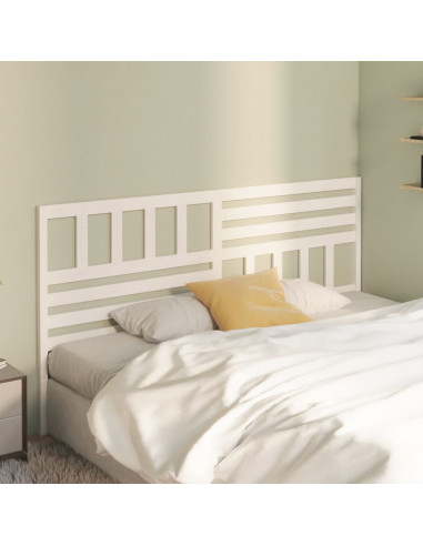 Testiera per Letto Bianca 186x4x100cm in Legno Massello di Pino