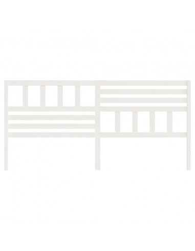 Testiera per Letto Bianca 186x4x100cm in Legno Massello di Pino