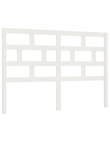 Testiera per Letto Bianca 156x4x100cm in Legno Massello di Pino