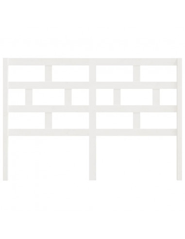 Testiera per Letto Bianca 156x4x100cm in Legno Massello di Pino