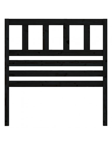 Testiera per Letto Nera 96x4x100 cm in Legno Massello di Pino