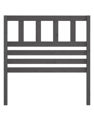 Testiera per Letto Grigia 106x4x100cm in Legno Massello di Pino