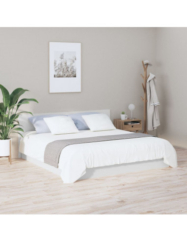 Testiera per Letto Bianca 200x1,5x80 cm in Legno Multistrato
