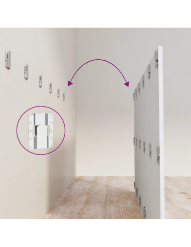 Testiera per Letto Bianca 200x1,5x80 cm in Legno Multistrato