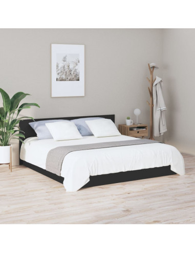 Testiera per Letto Nera 200x1,5x80 cm in Legno Multistrato