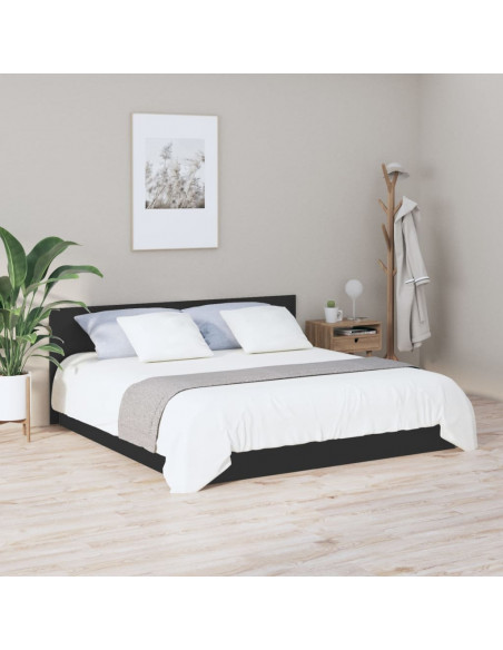 Testiera per Letto Nera 200x1,5x80 cm in Legno Multistrato