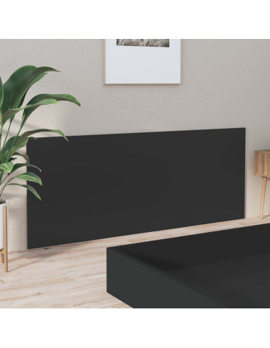 Testiera per Letto Nera 200x1,5x80 cm in Legno Multistrato
