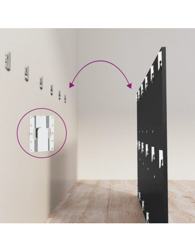 Testiera per Letto Nera 200x1,5x80 cm in Legno Multistrato