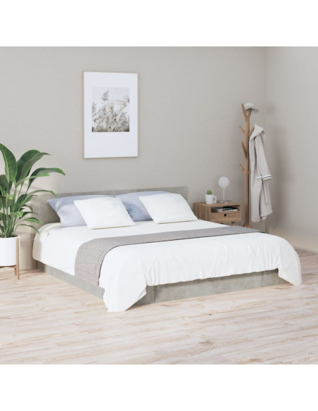 Testiera Letto Grigio Cemento 200x1,5x80cm in Legno Multistrato