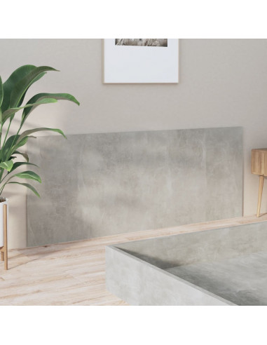 Testiera Letto Grigio Cemento 200x1,5x80cm in Legno Multistrato